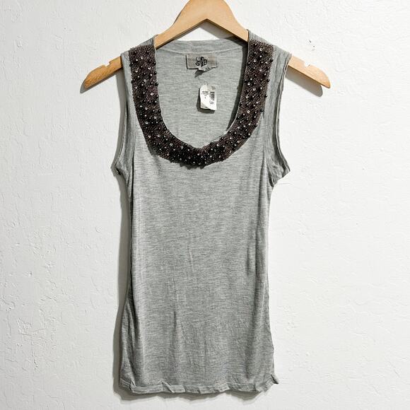 NWT YFB Young Fabulous Broke Small Gray Beaded Rhinestone Pearls Y2K - Picture 1 of 6